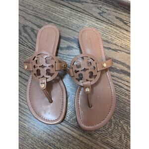 Tory Burch Miller Sandals Tan Size 8.5 Retail $200